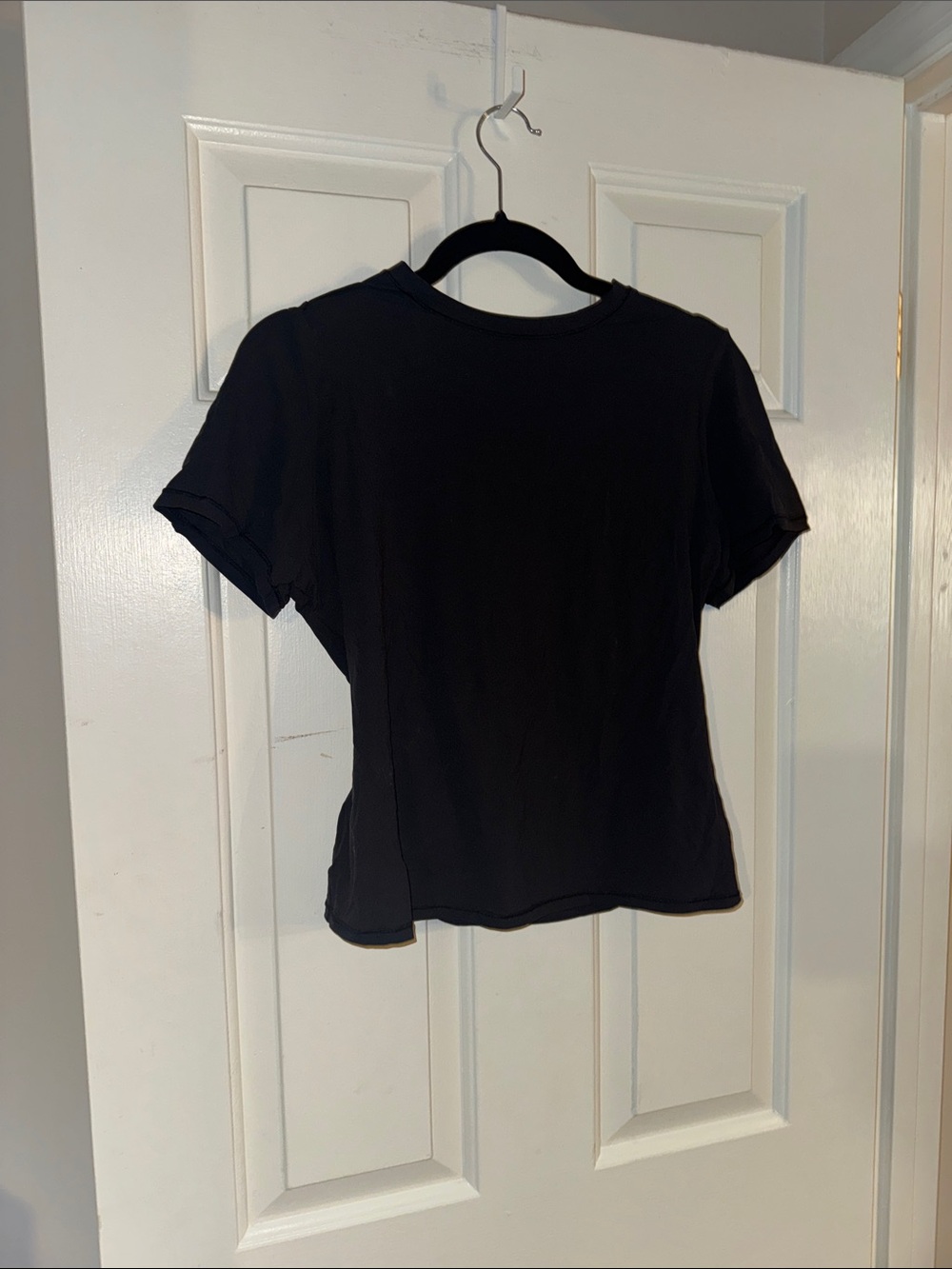 Black Women's Short Sleeve Crewneck Top
